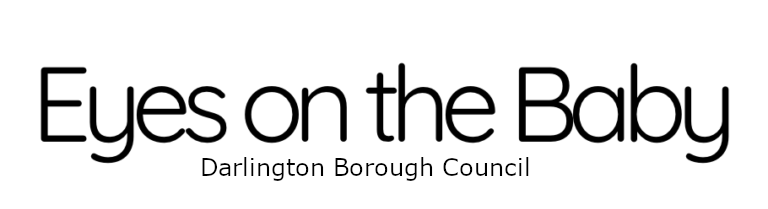 Eyes on the baby in Darlington Borough Council logo